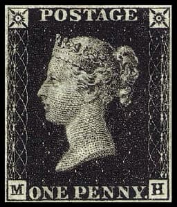 Penny Black stamp — world's first postage stamp, Great Britain 1840