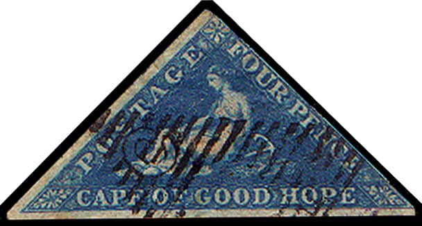 Cape of Good Hope triangular stamp — world's first triangle stamps, 1853 South Africa
