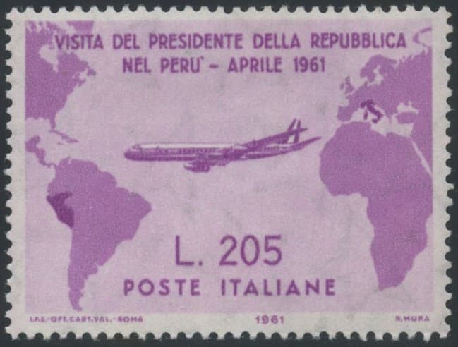 Gronchi Rosa 1961 Italian map error stamp