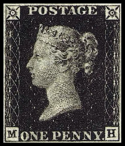 Penny Black stamp — world's first postage stamp, Great Britain 1840